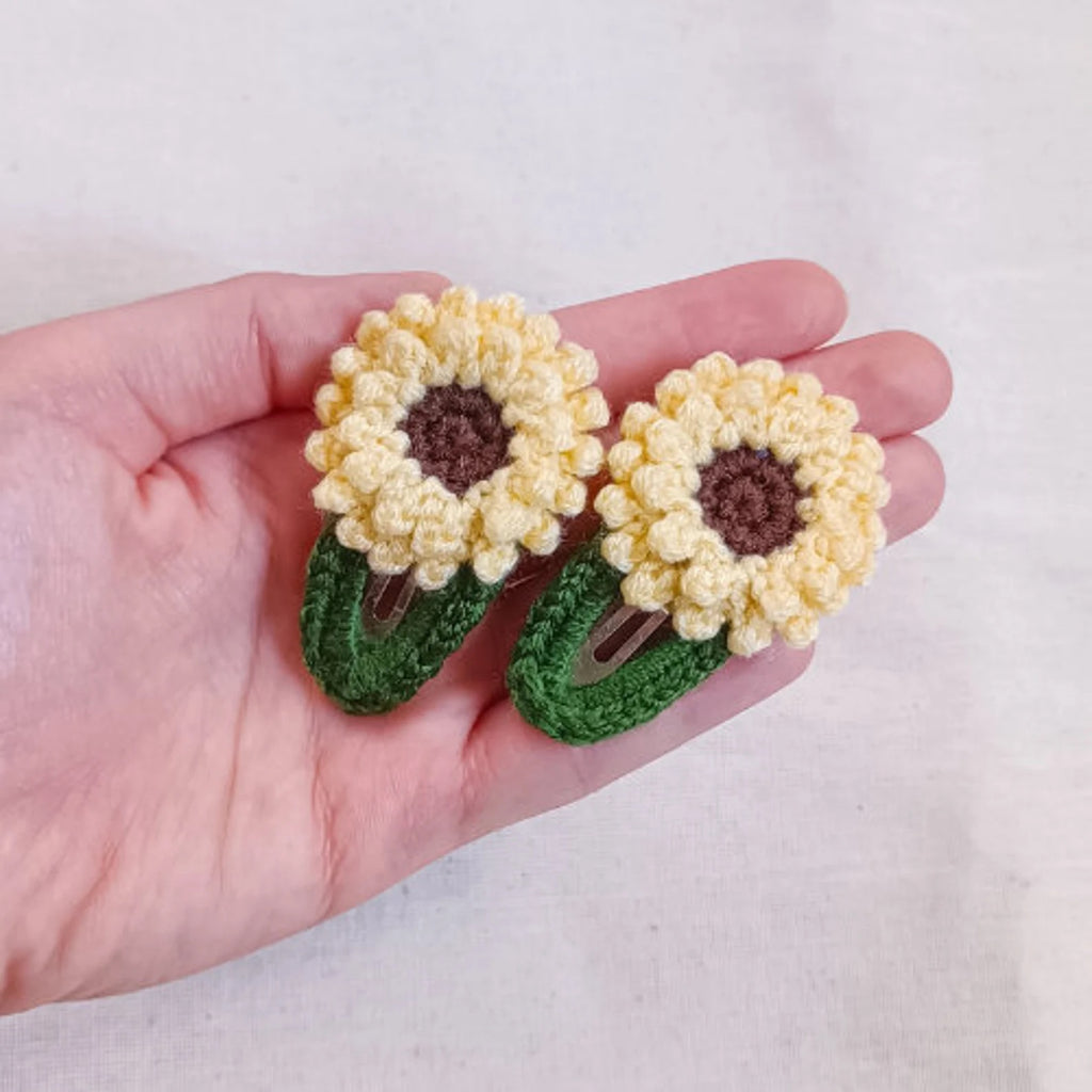 Pack of 2 - Handmade Sunflower Hair Clips