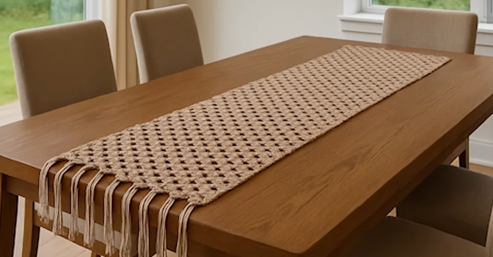 Brown Crochet Table Runner