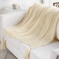 Cloud White Crochet Throw