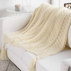 Cloud White Crochet Throw
