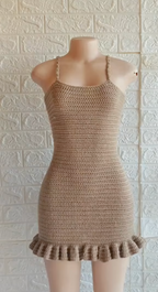 Crochet Fitted Ruffle Dress