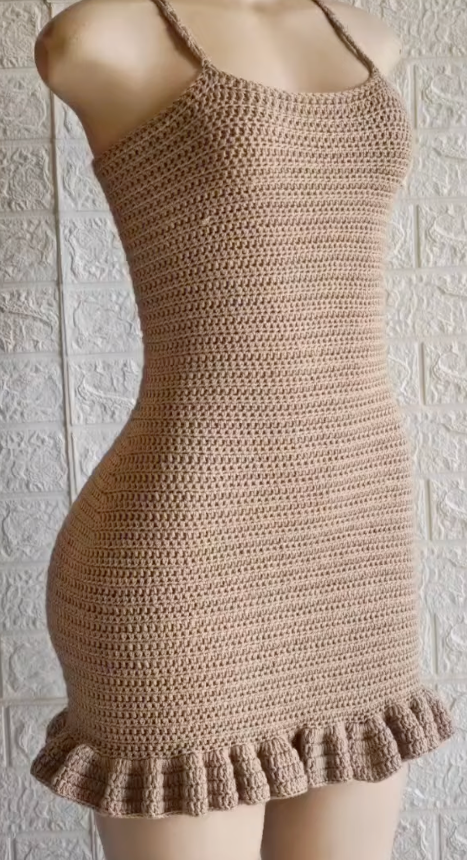 Crochet Fitted Ruffle Dress