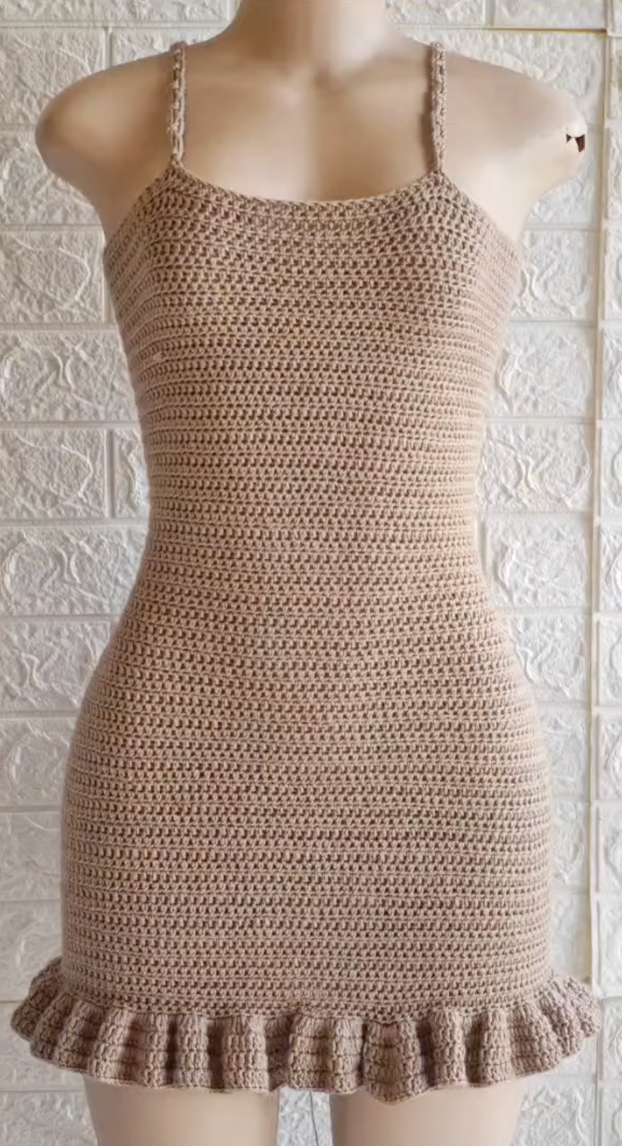 Crochet Fitted Ruffle Dress