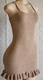 Crochet Fitted Ruffle Dress