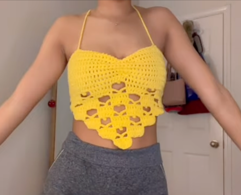 Crochet Heart Crop Top