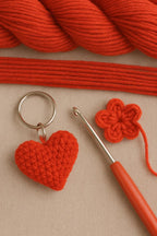 Crochet Heart Keychain Charm