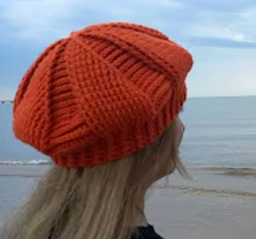 Orange Crochet Beret