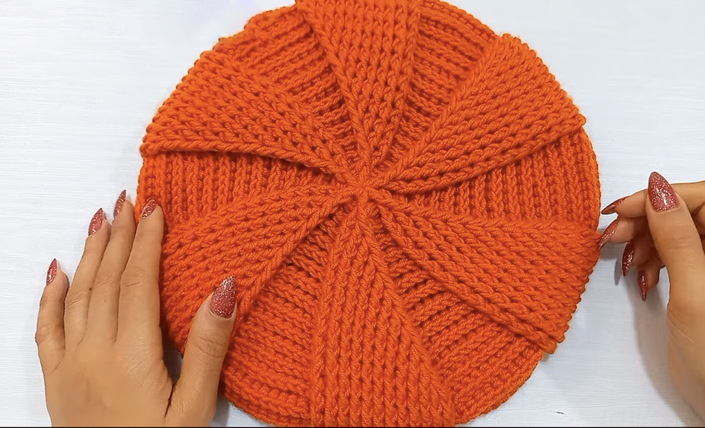 Orange Crochet Beret