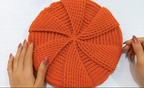 Orange Crochet Beret