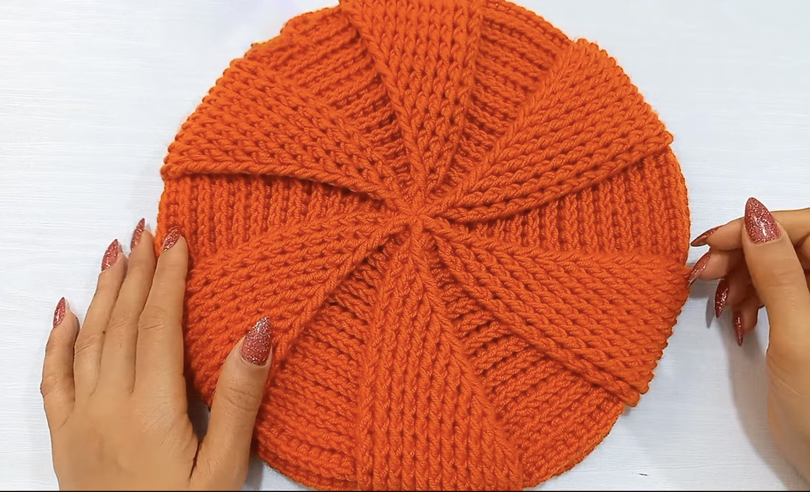 Orange Crochet Beret