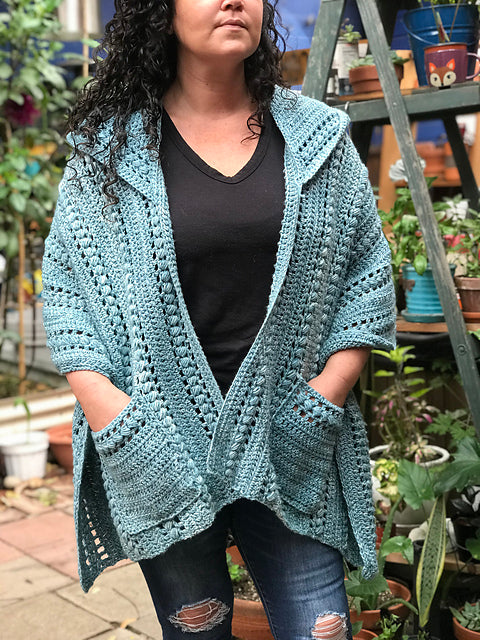 Hand Crochet Shrug With Pockets