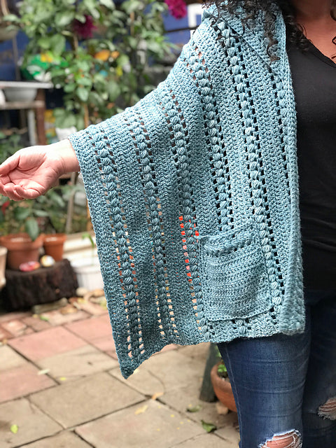 Hand Crochet Shrug With Pockets