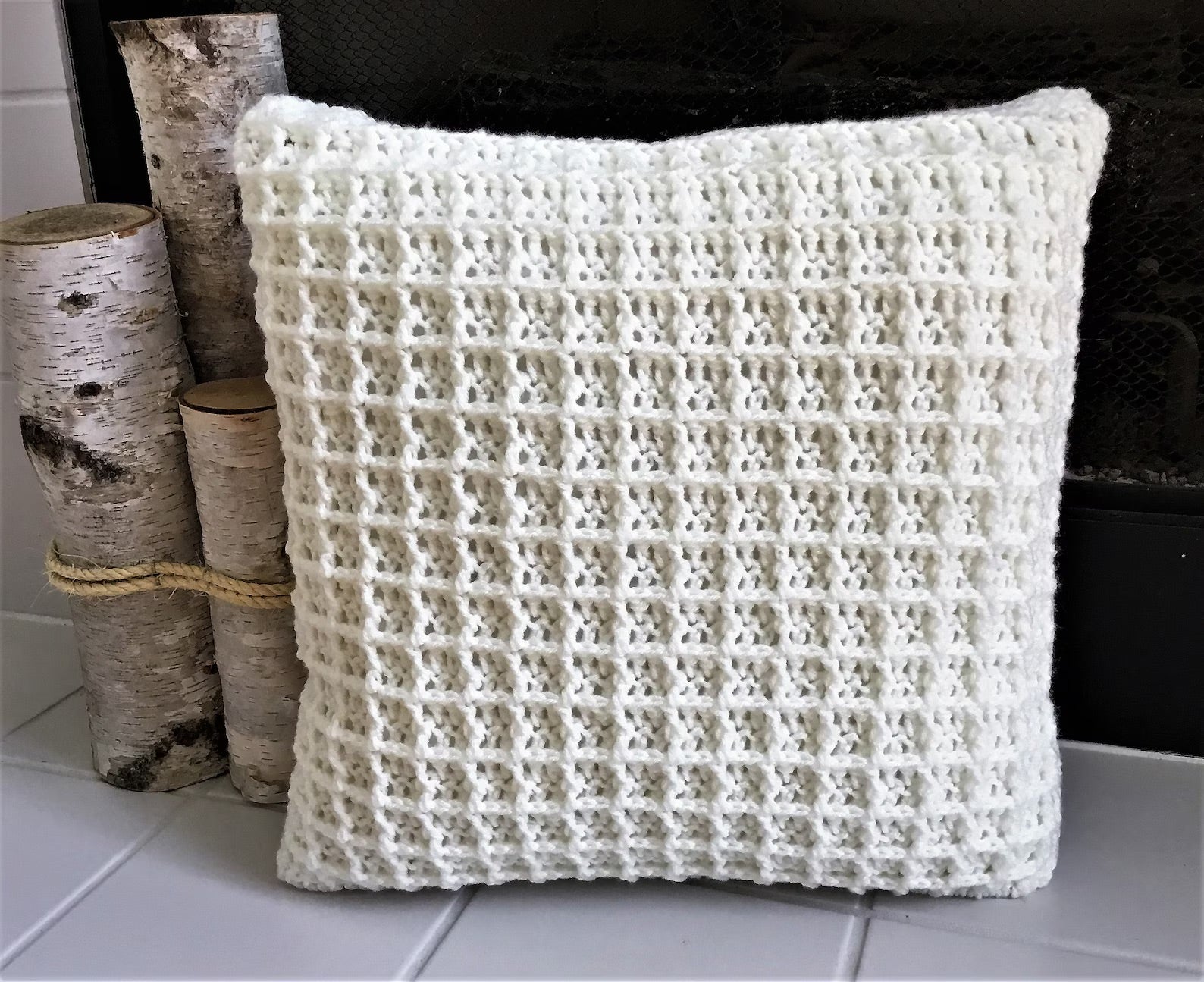 Pack of 2 - Crochet Waffle Pillow Case