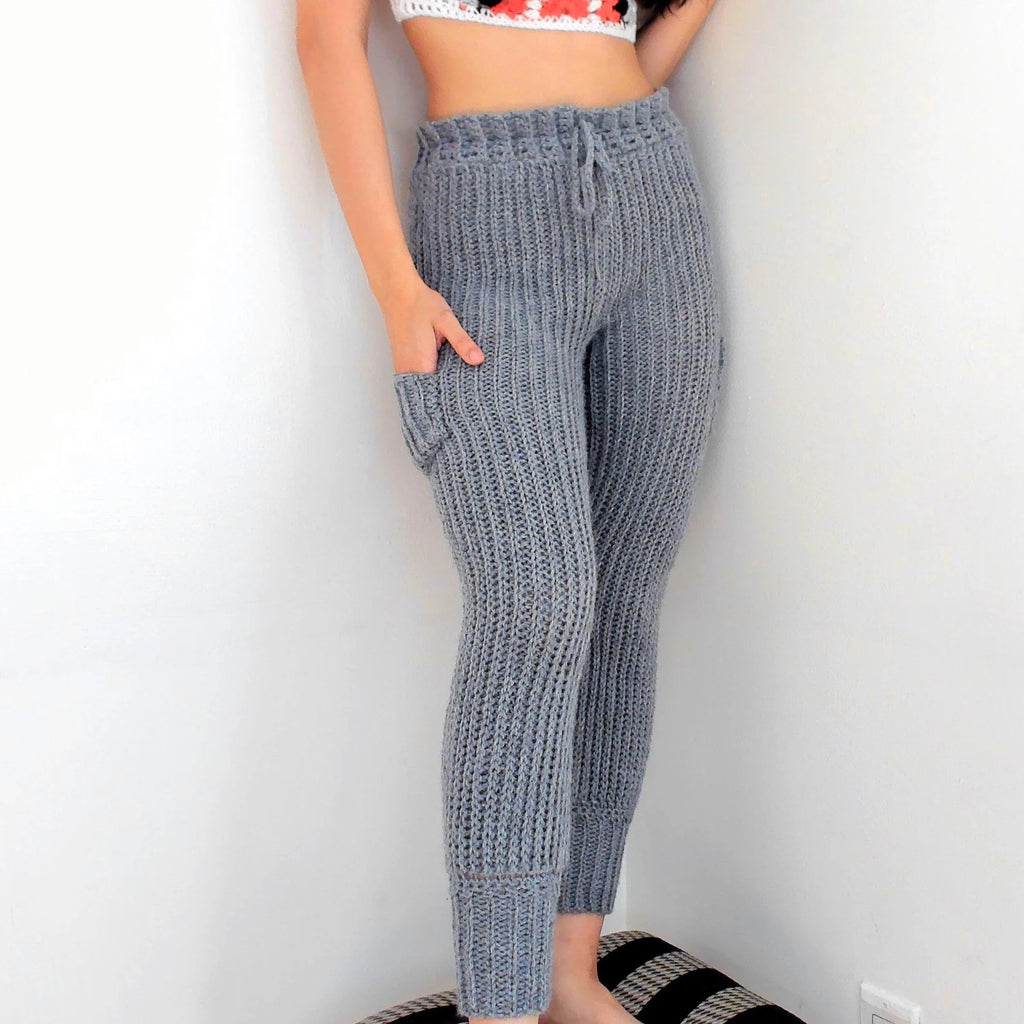 Crochet leggings with pockets