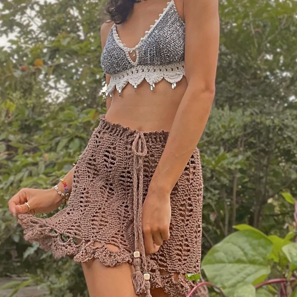 Cute Crochet Short Skirt