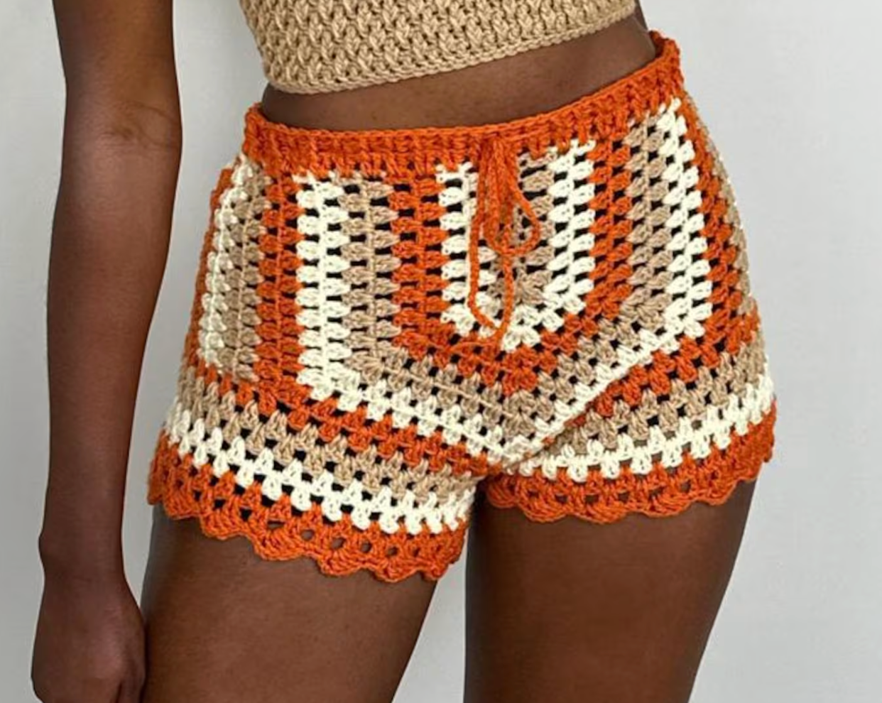 Geometric Crochet Shorts