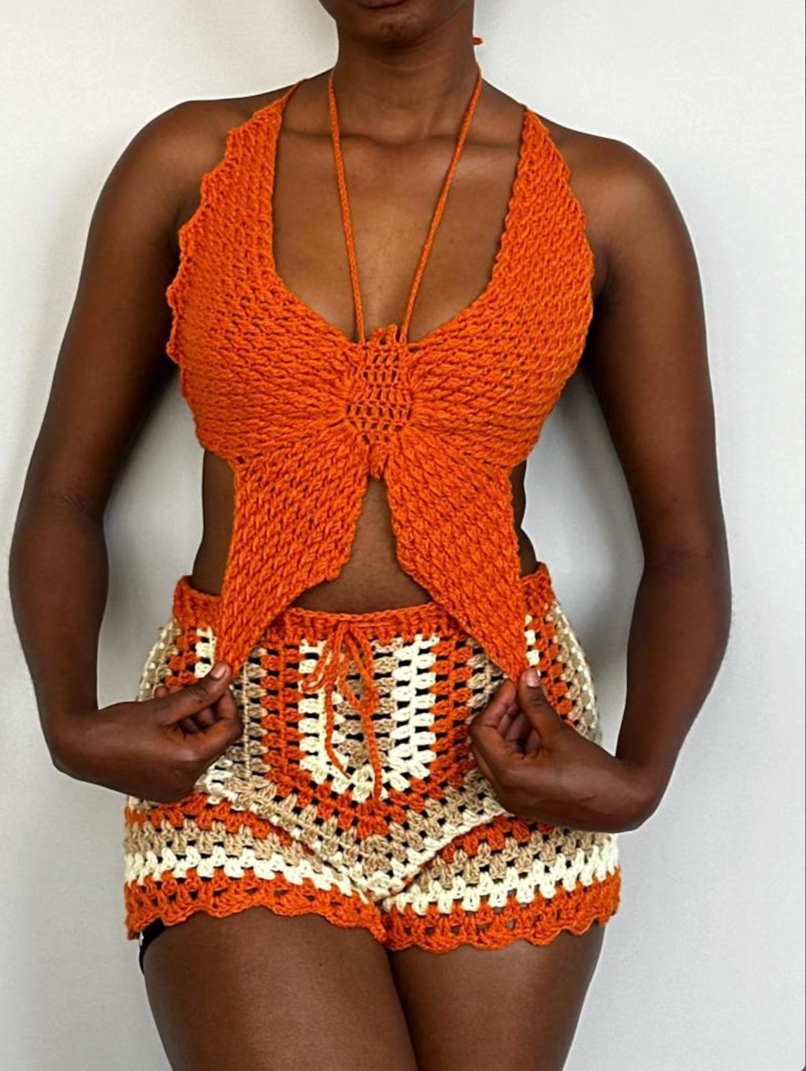 Geometric Crochet Shorts
