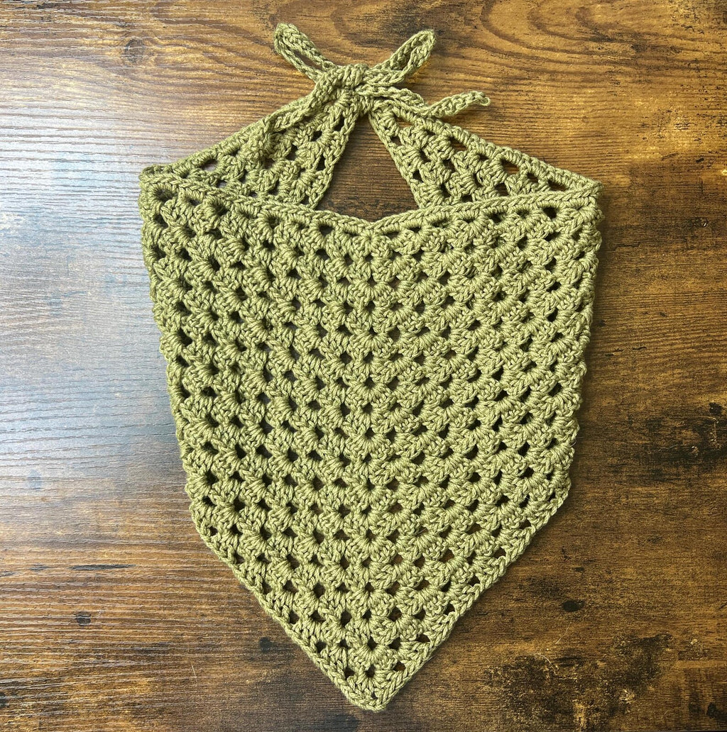 Green Crochet Bandana Hair Accesory