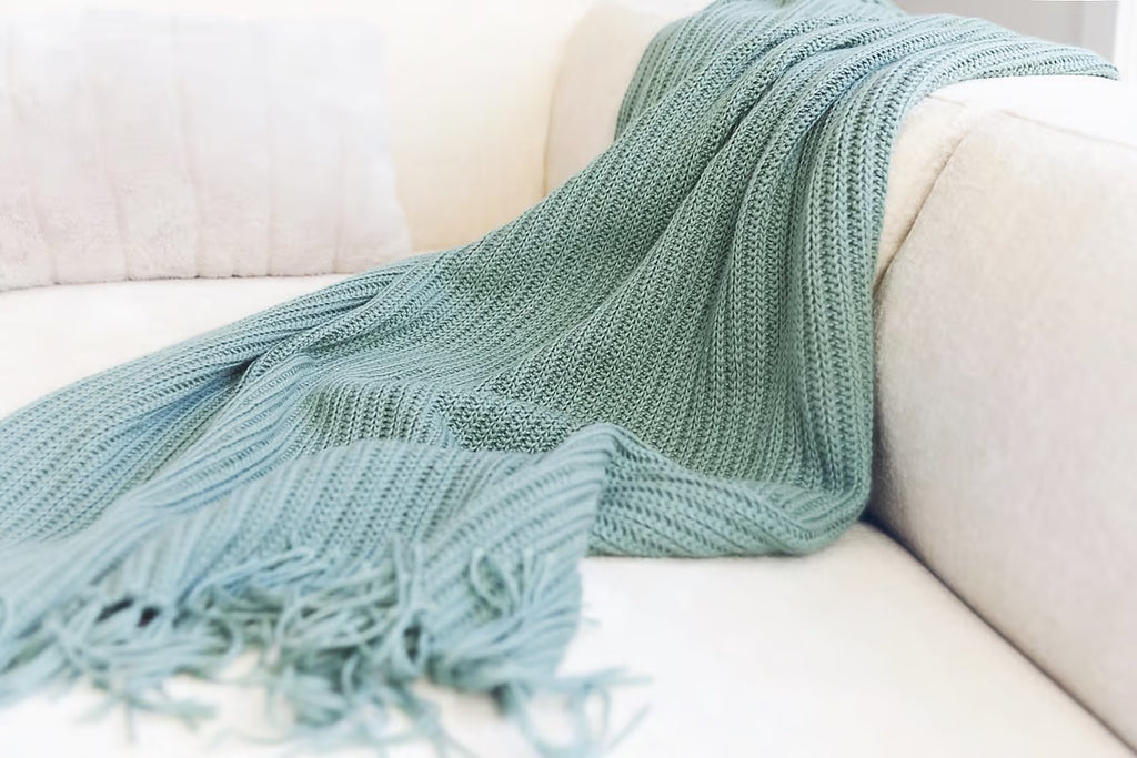 Mint Green Crochet Throw