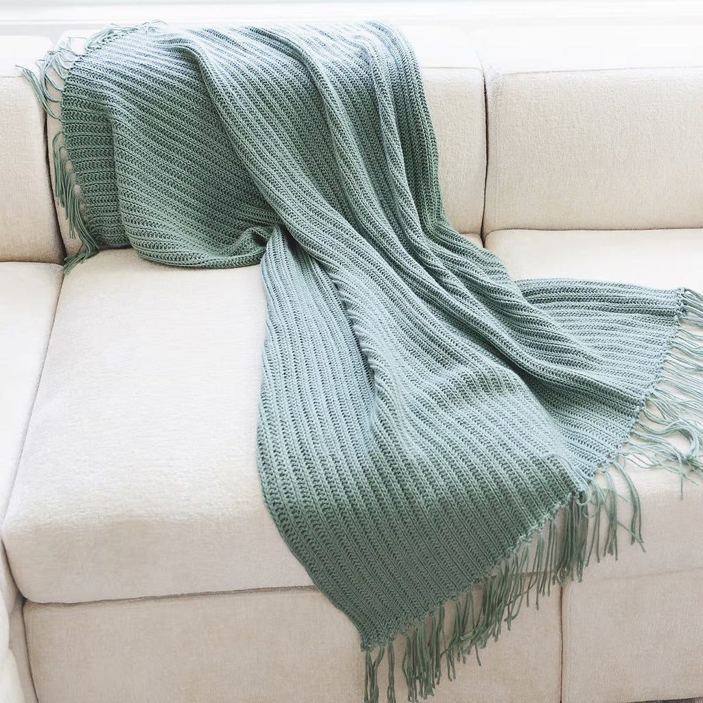 Mint Green Crochet Throw
