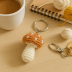 Mushroom Crochet Keychain