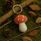 Mushroom Crochet Keychain
