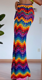 Ripple crochet maxi skirt