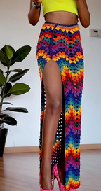 Ripple crochet maxi skirt