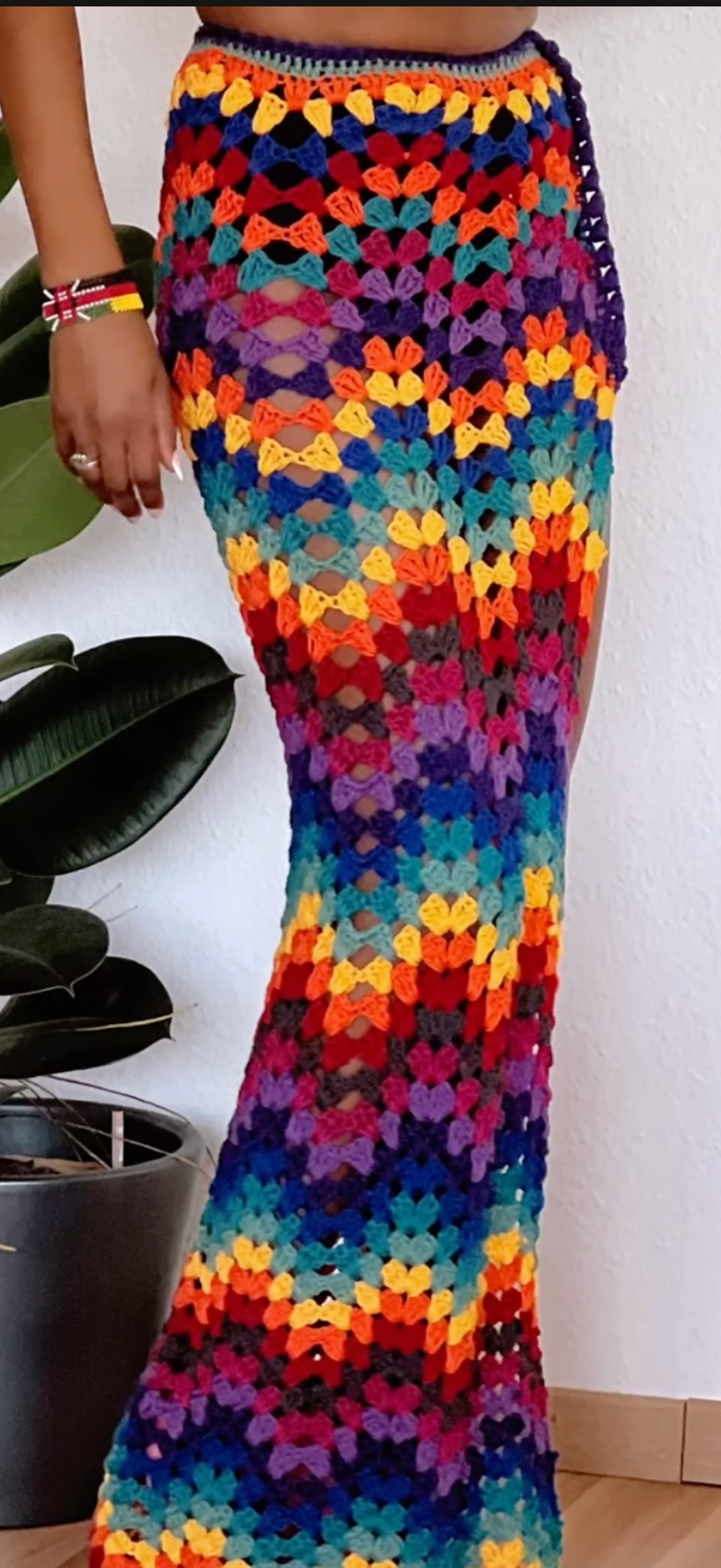 Ripple crochet maxi skirt