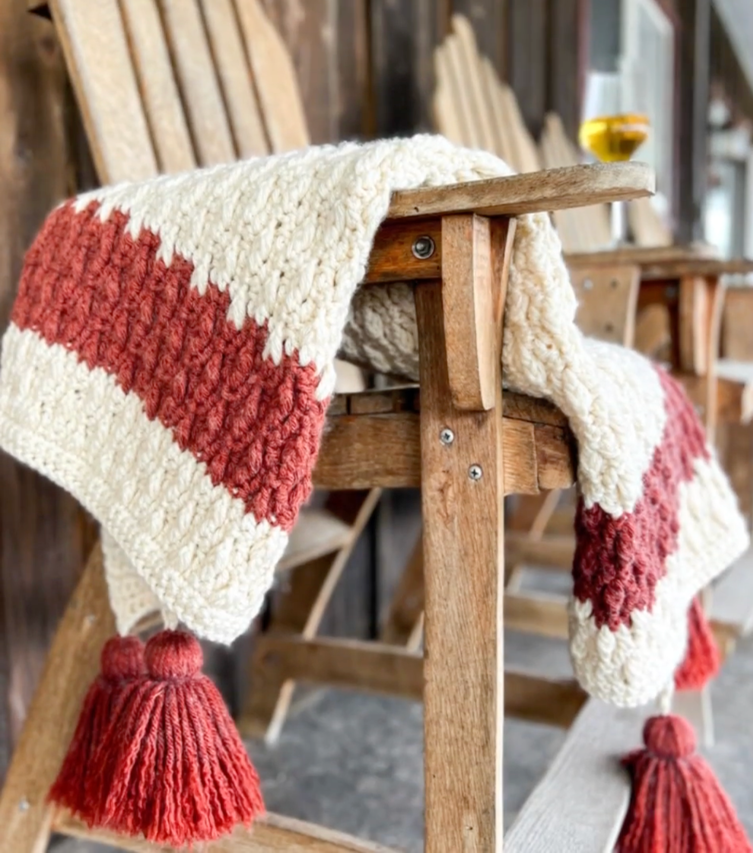 Rustic Hand Crochet Throw