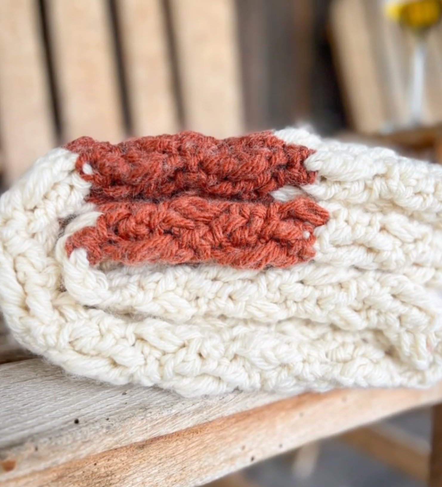 Rustic Hand Crochet Throw