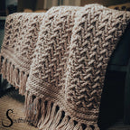 Sand Brown Crochet Throw