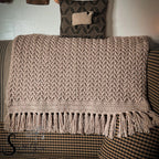 Sand Brown Crochet Throw