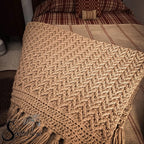Sand Brown Crochet Throw