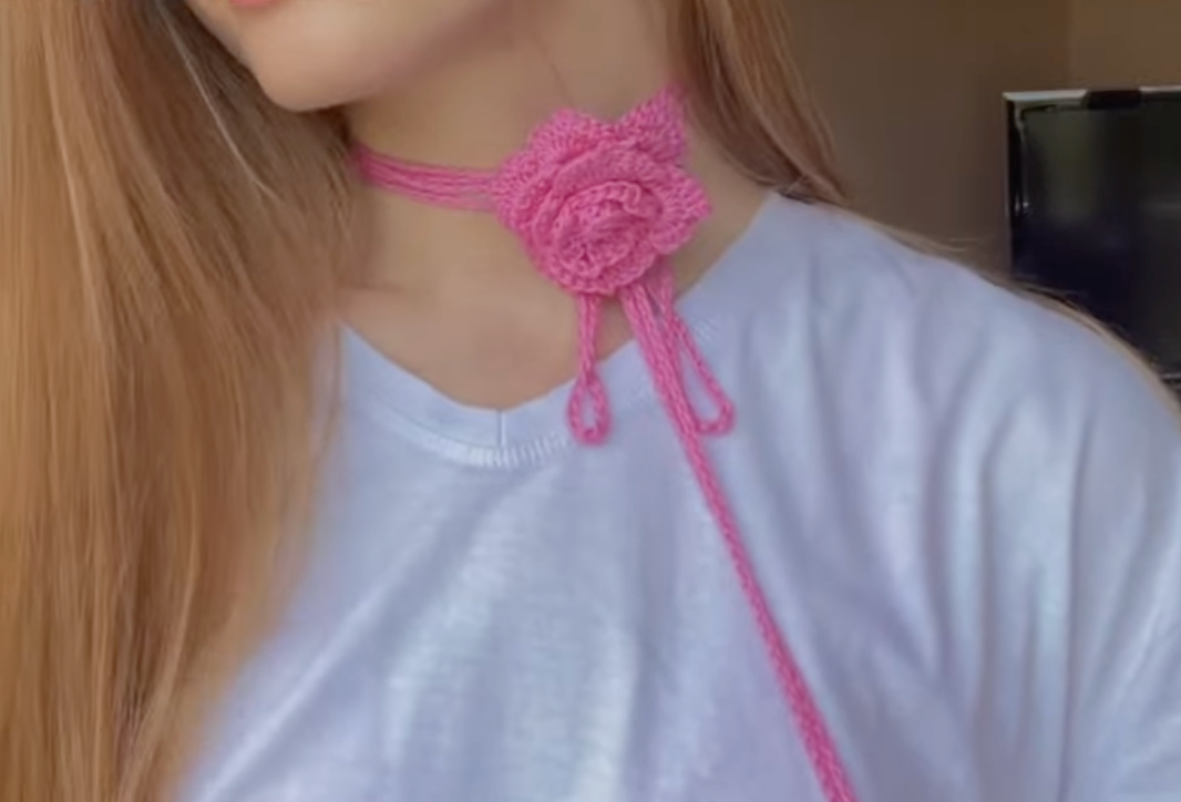 Crochet Rose Choker