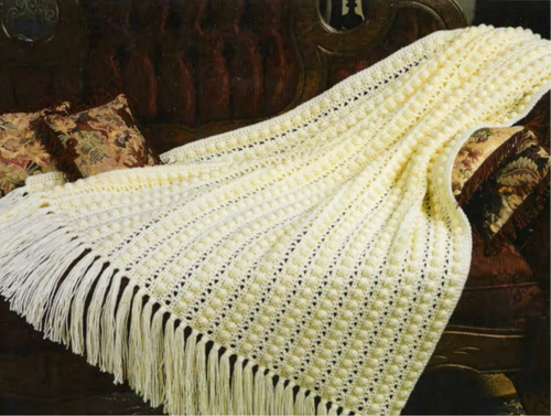 Cloud White Crochet Throw