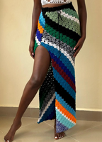 High Slit Crochet Maxi Skirt
