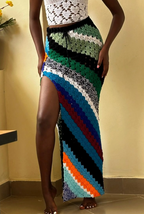 High Slit Crochet Maxi Skirt