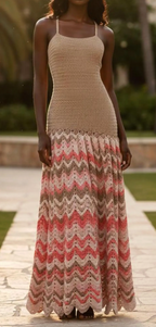 Crochet Flared Ruffle Dress
