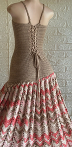 Crochet Flared Ruffle Dress