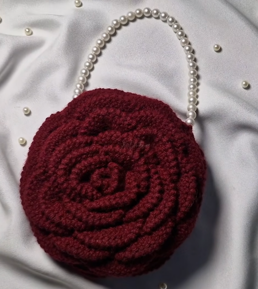 Crochet Rose Bag