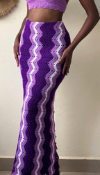 Striped Crochet Maxi Skirt