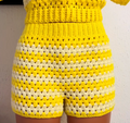 Striped Crochet Shorts
