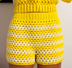 Striped Crochet Shorts