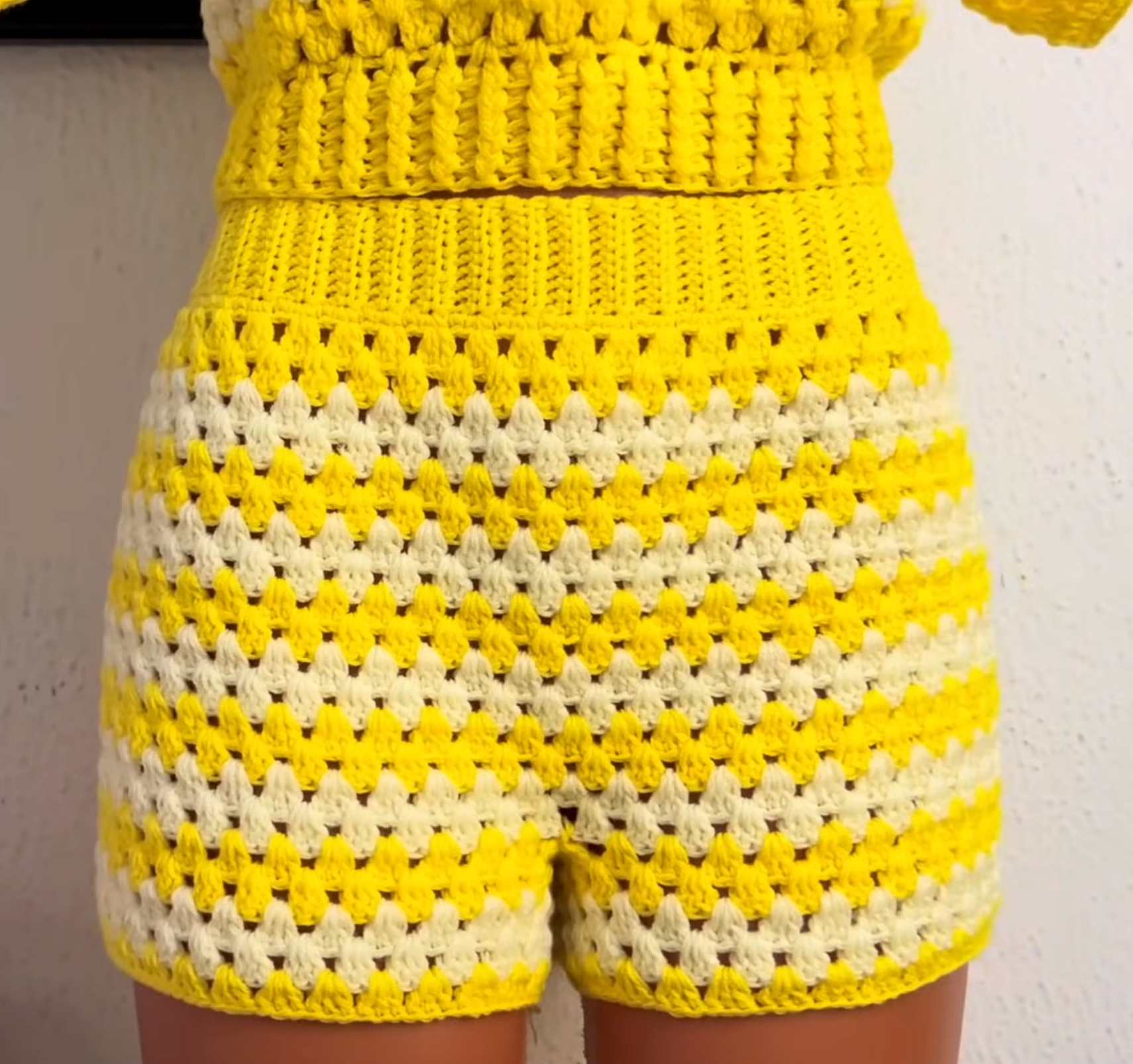 Striped Crochet Shorts