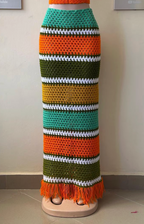 Striped Crochet Skirt