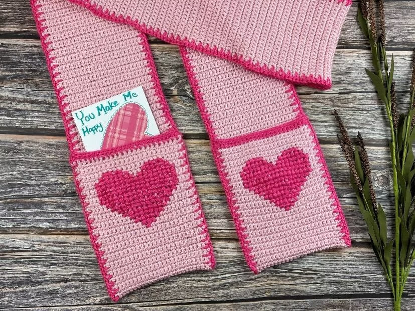 Valentine Heart Handmade Crochet Scarf