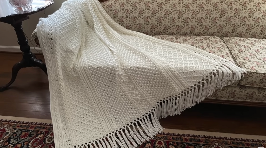 Winter White Crochet Throw