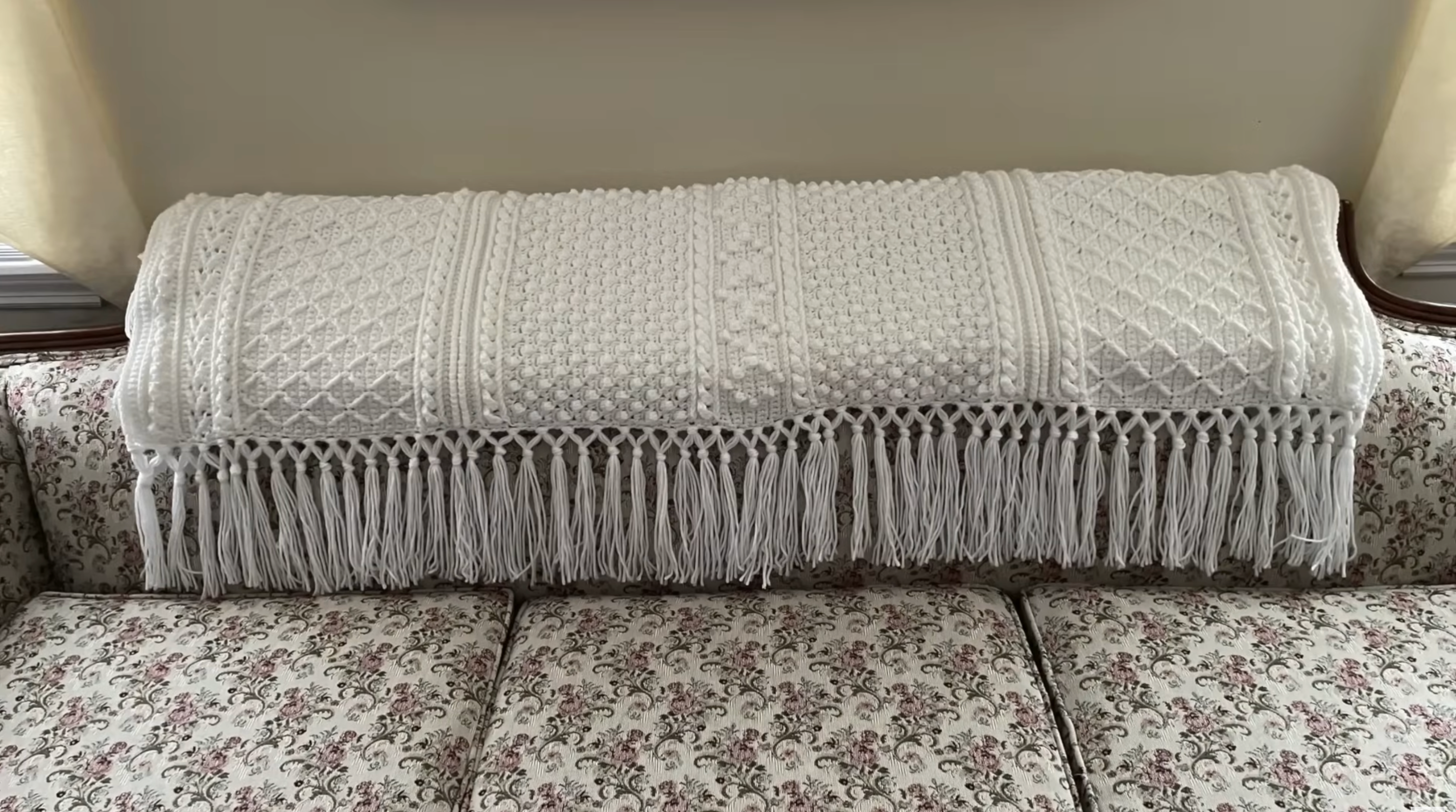 Winter White Crochet Throw