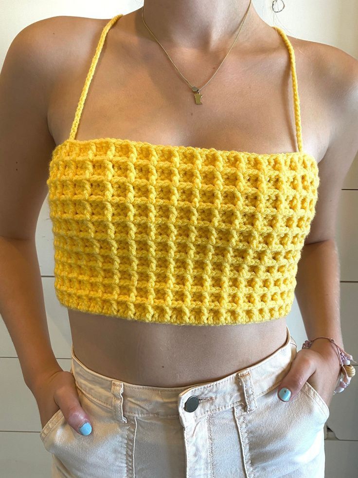 Waffle Stitch Crochet Crop Top